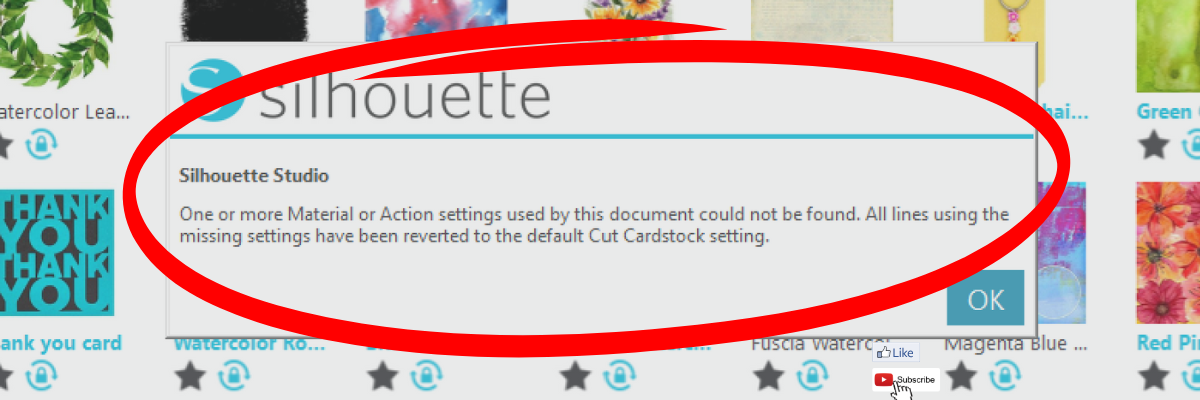 Silhouette Studio Quick Tip - Materials Not Found